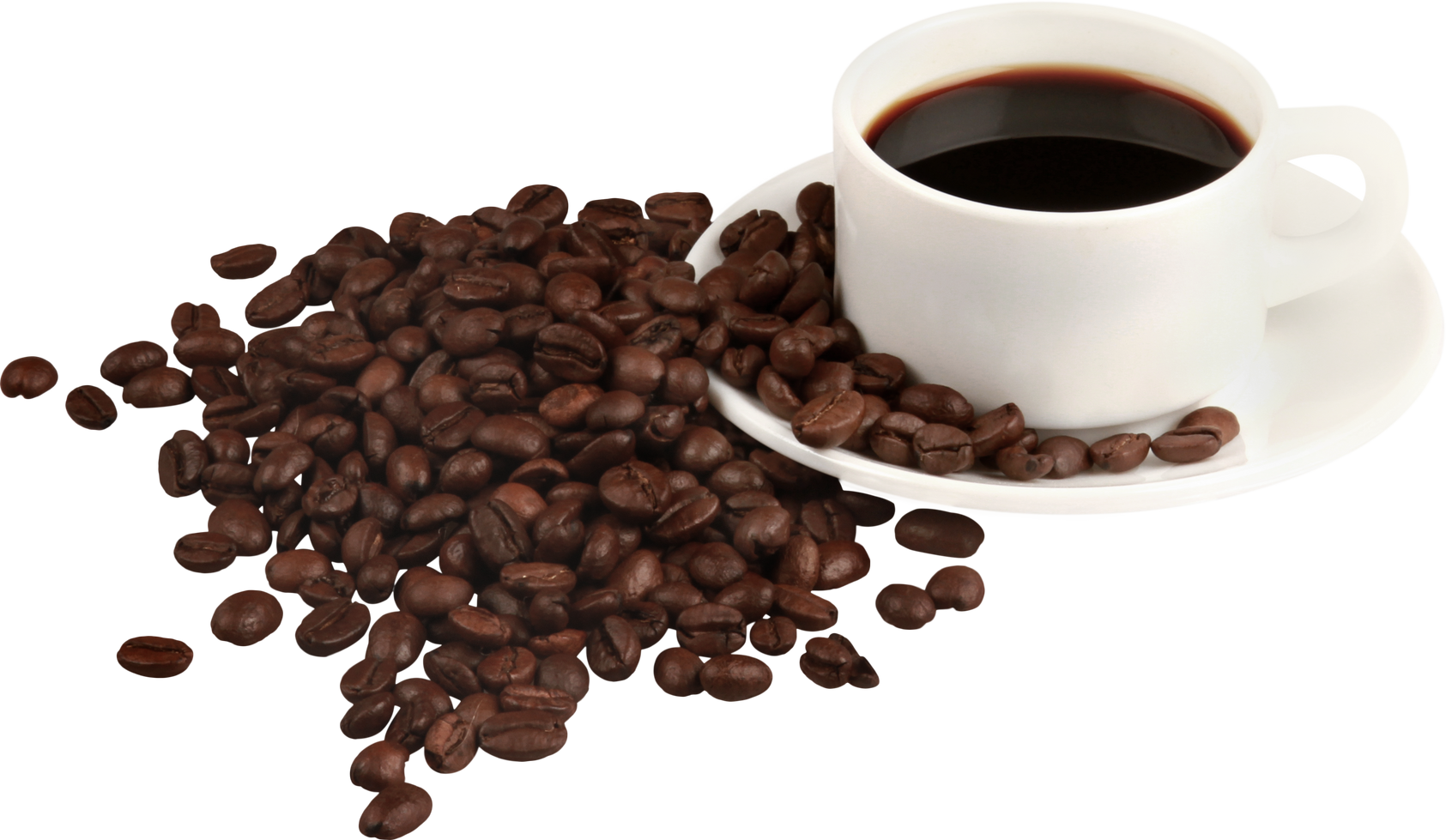 Cup of Coffee and Coffee Beans